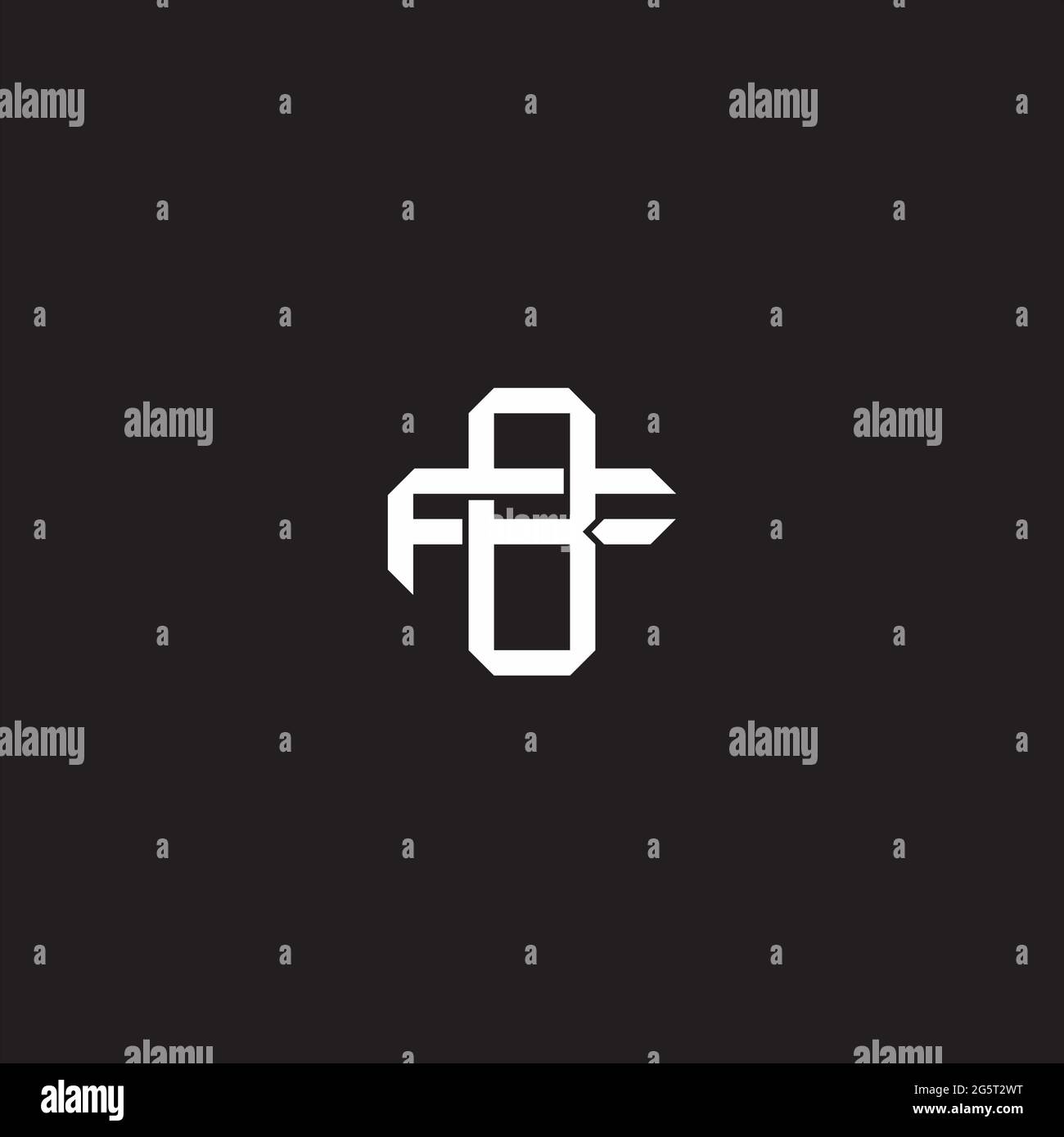 Initial letter overlapping interlock logo monogram line art style isolated on black background template Stock Vector