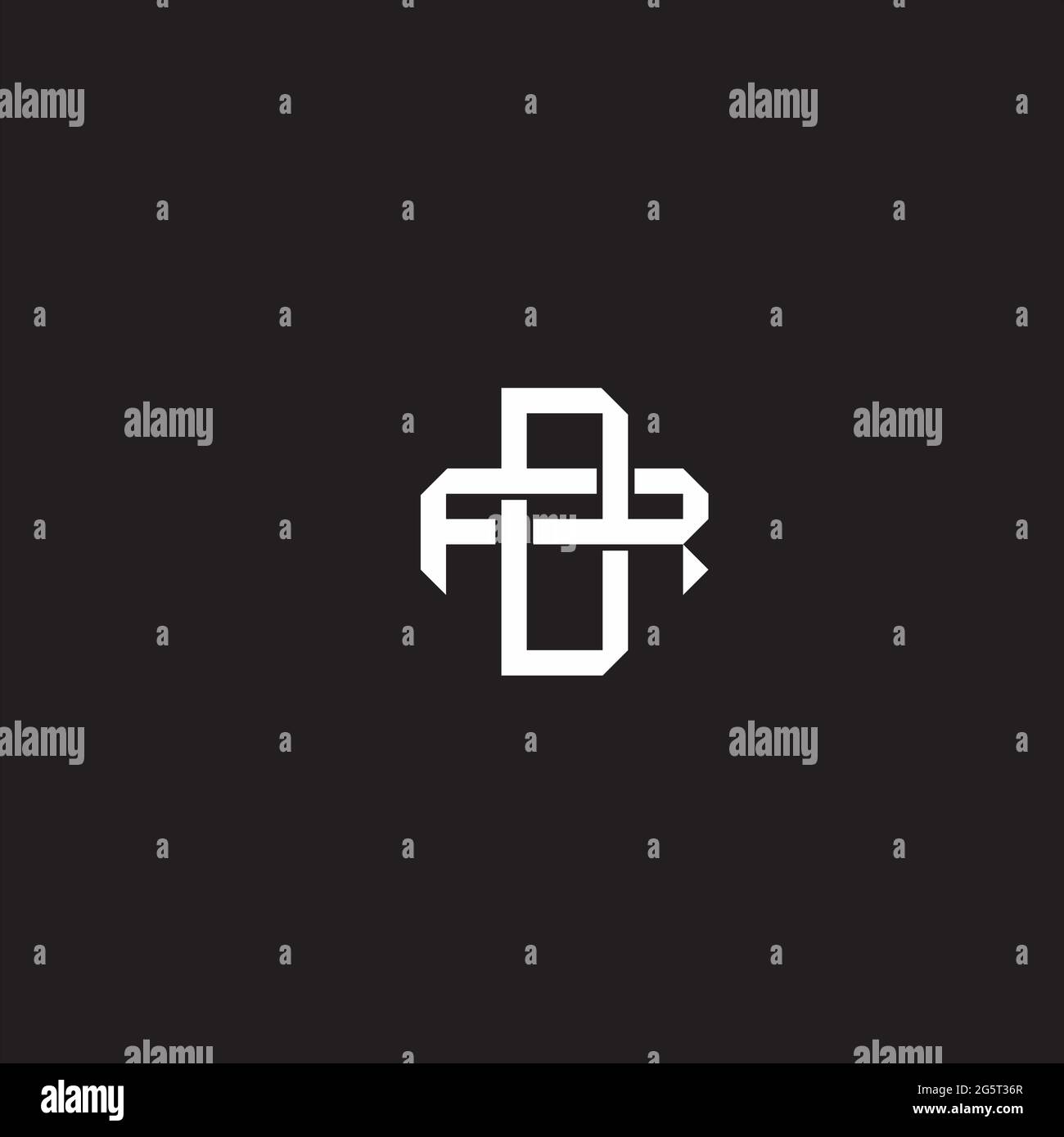Initial letter overlapping interlock logo monogram line art style isolated on black background template Stock Vector