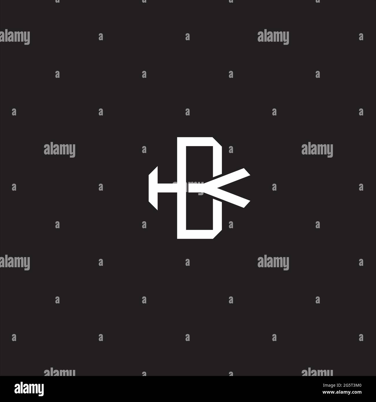 Initial letter overlapping interlock logo monogram line art style isolated on black background template Stock Vector