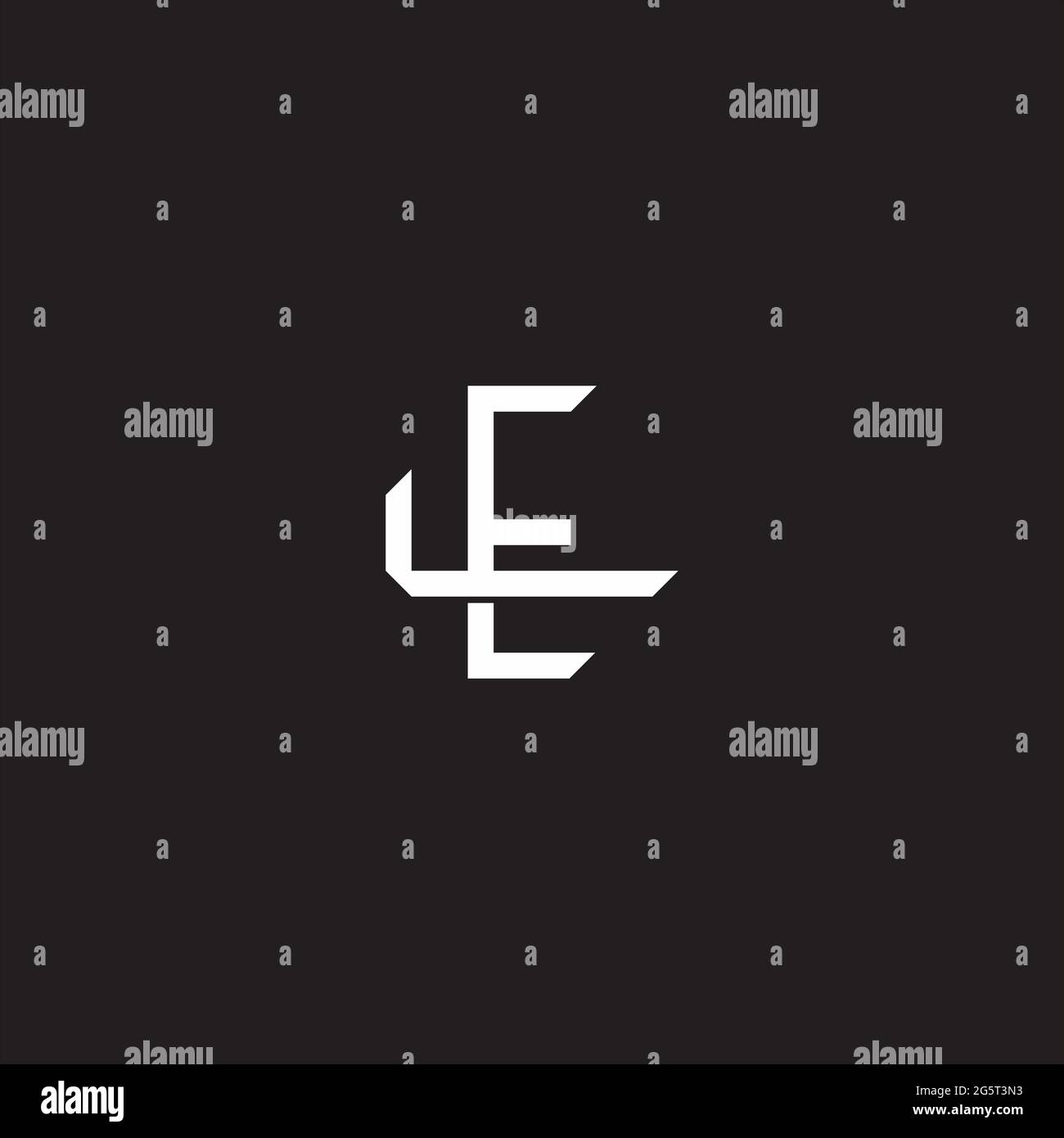 Initial letter overlapping interlock logo monogram line art style isolated on black background template Stock Vector