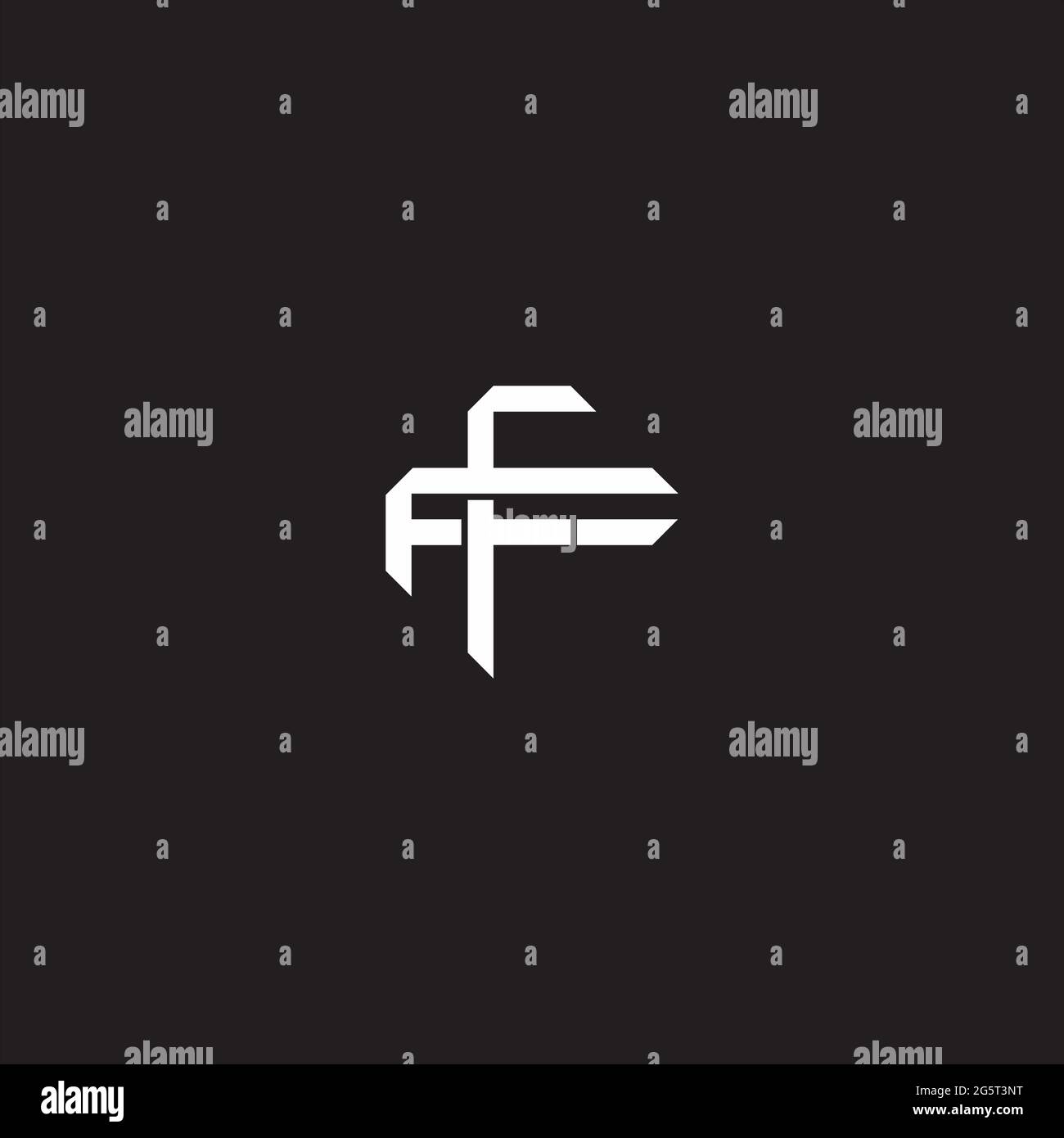 Initial letter overlapping interlock logo monogram line art style isolated on black background template Stock Vector