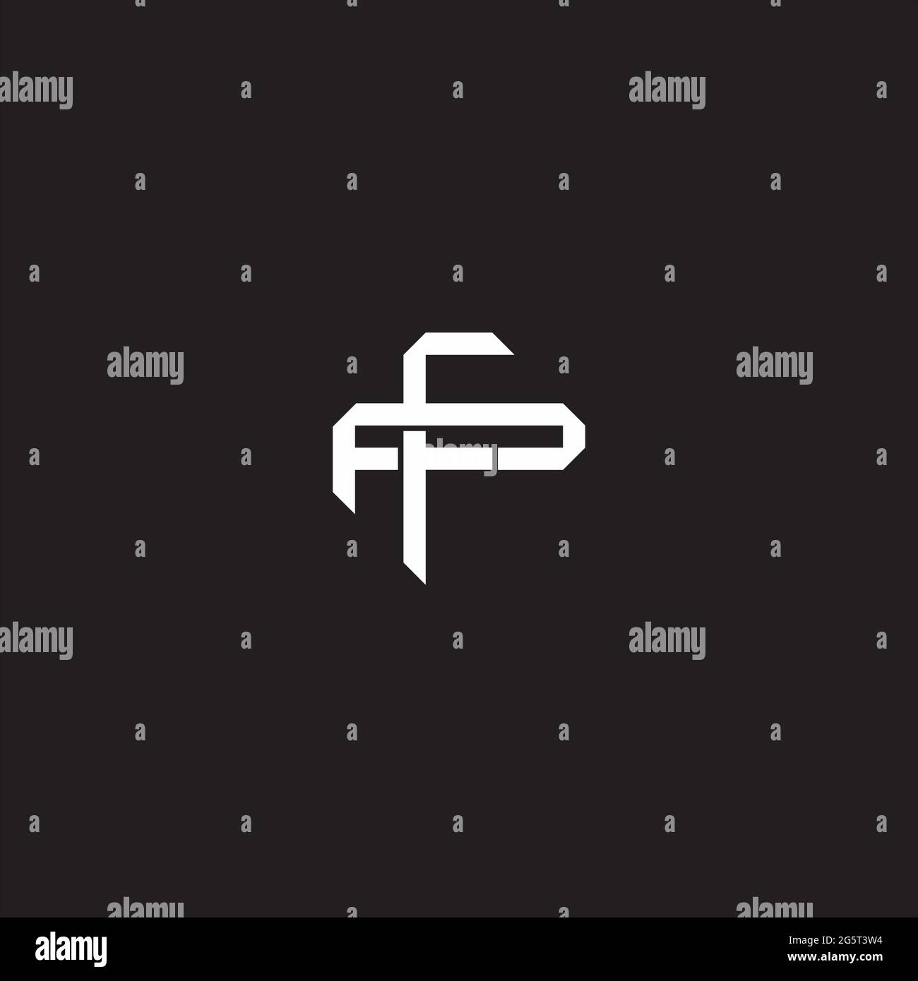 Initial letter overlapping interlock logo monogram line art style isolated on black background template Stock Vector