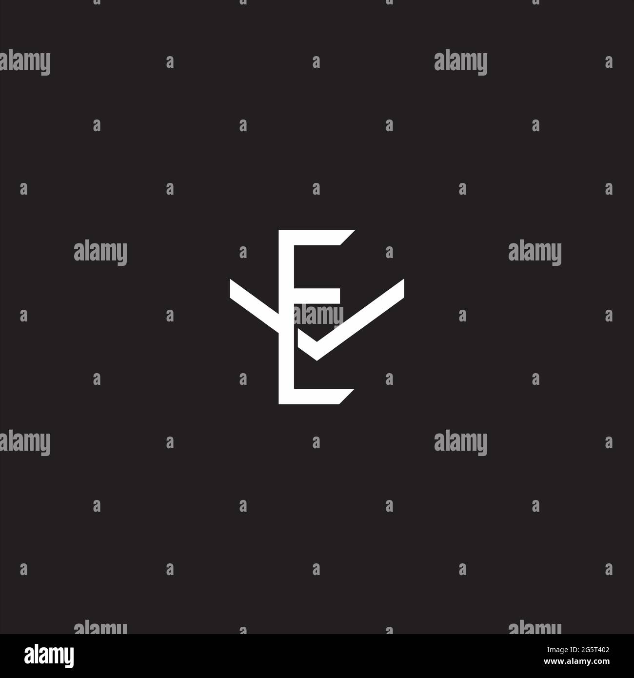 Initial letter overlapping interlock logo monogram line art style isolated on black background template Stock Vector