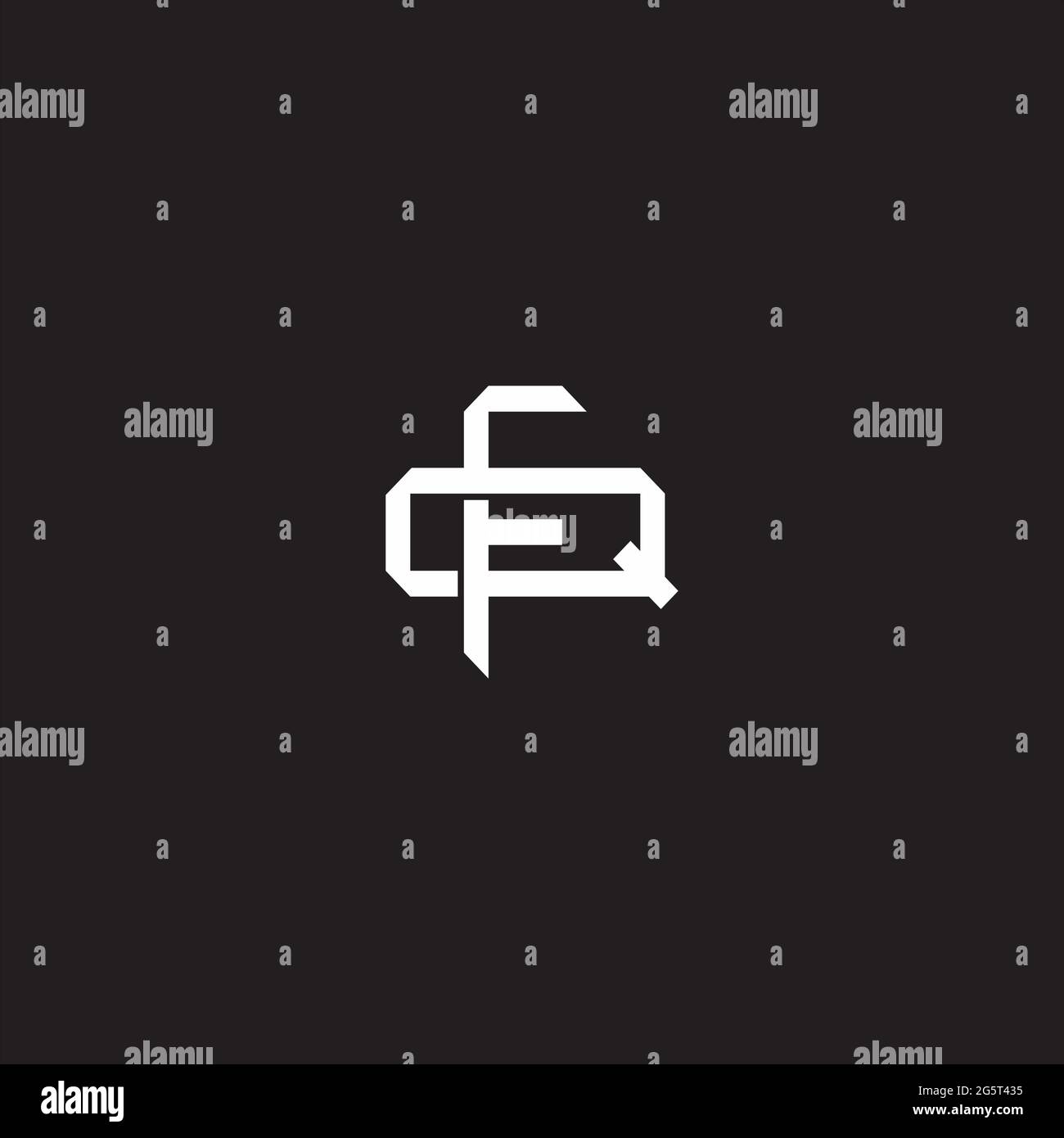 Initial letter overlapping interlock logo monogram line art style isolated on black background template Stock Vector