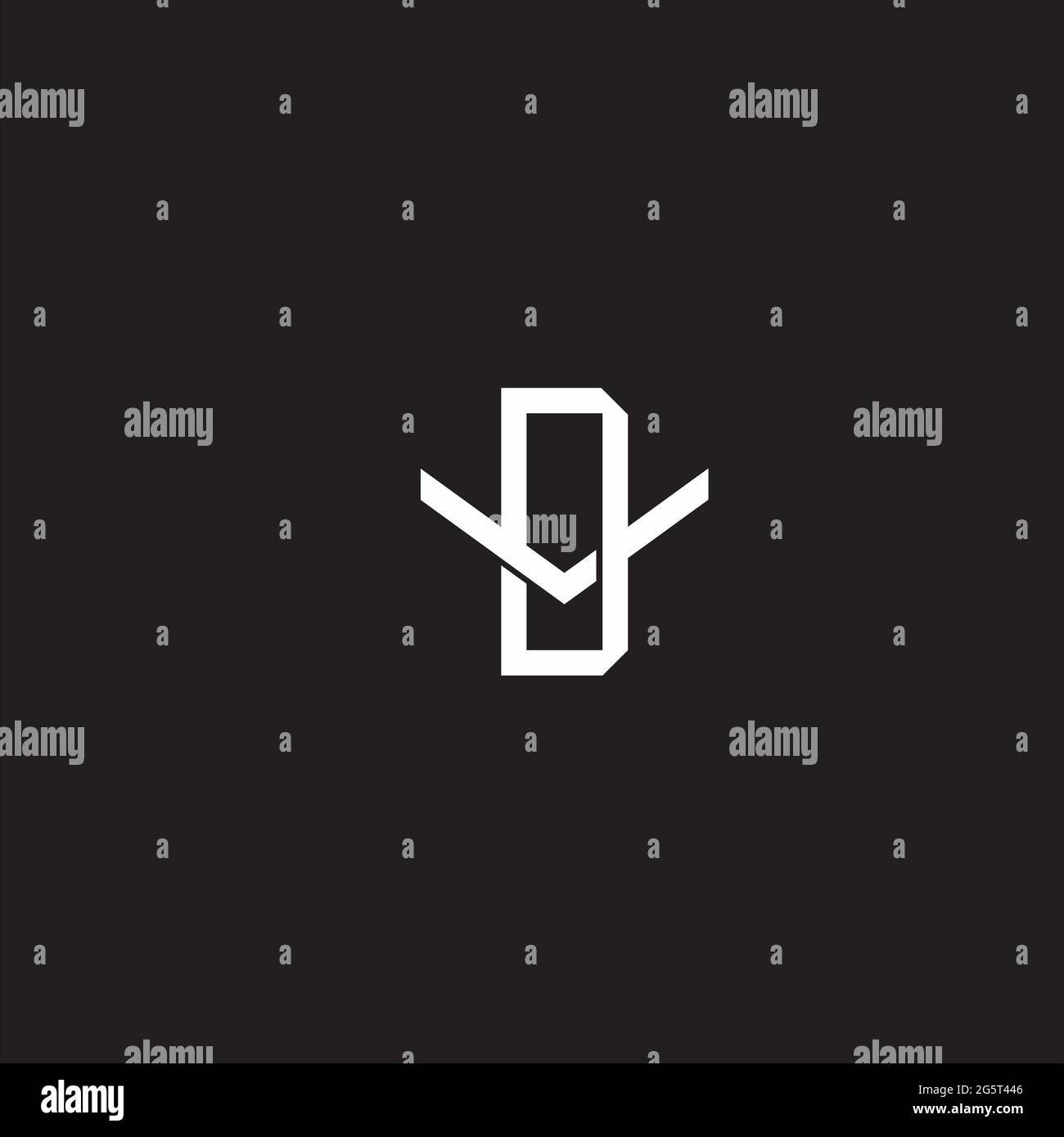 Initial letter overlapping interlock logo monogram line art style isolated on black background template Stock Vector