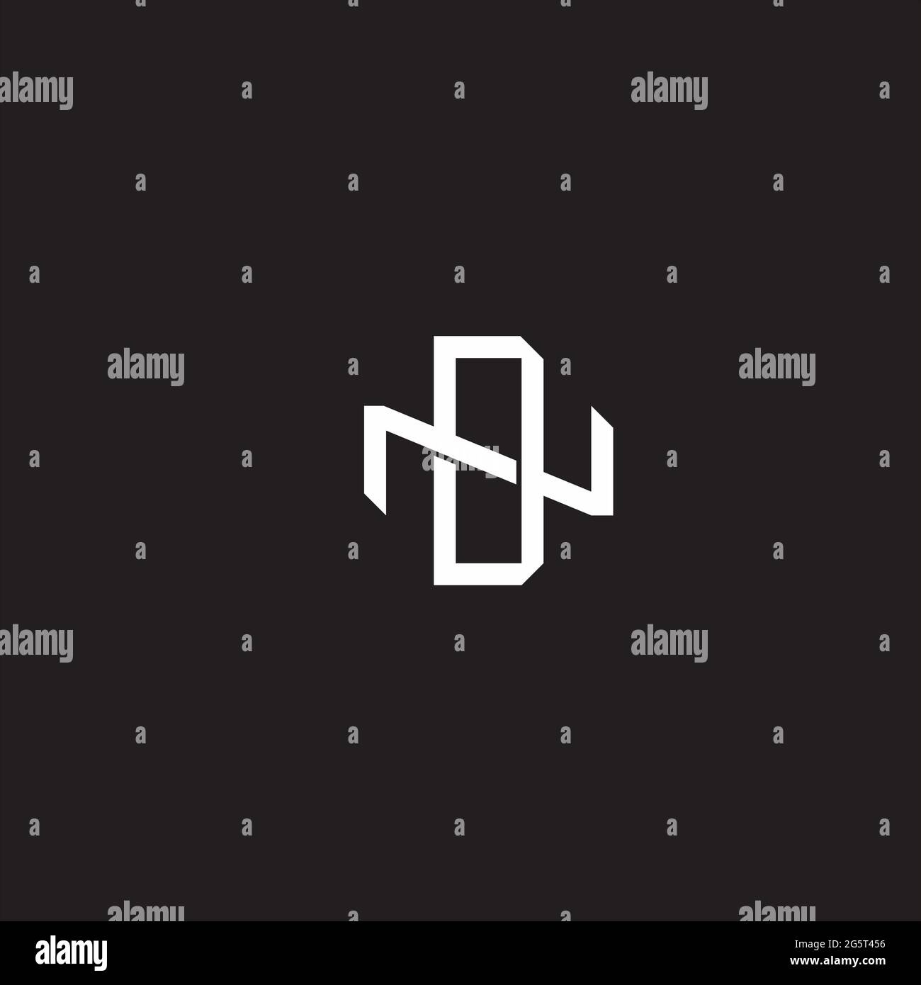 Initial letter overlapping interlock logo monogram line art style isolated on black background template Stock Vector