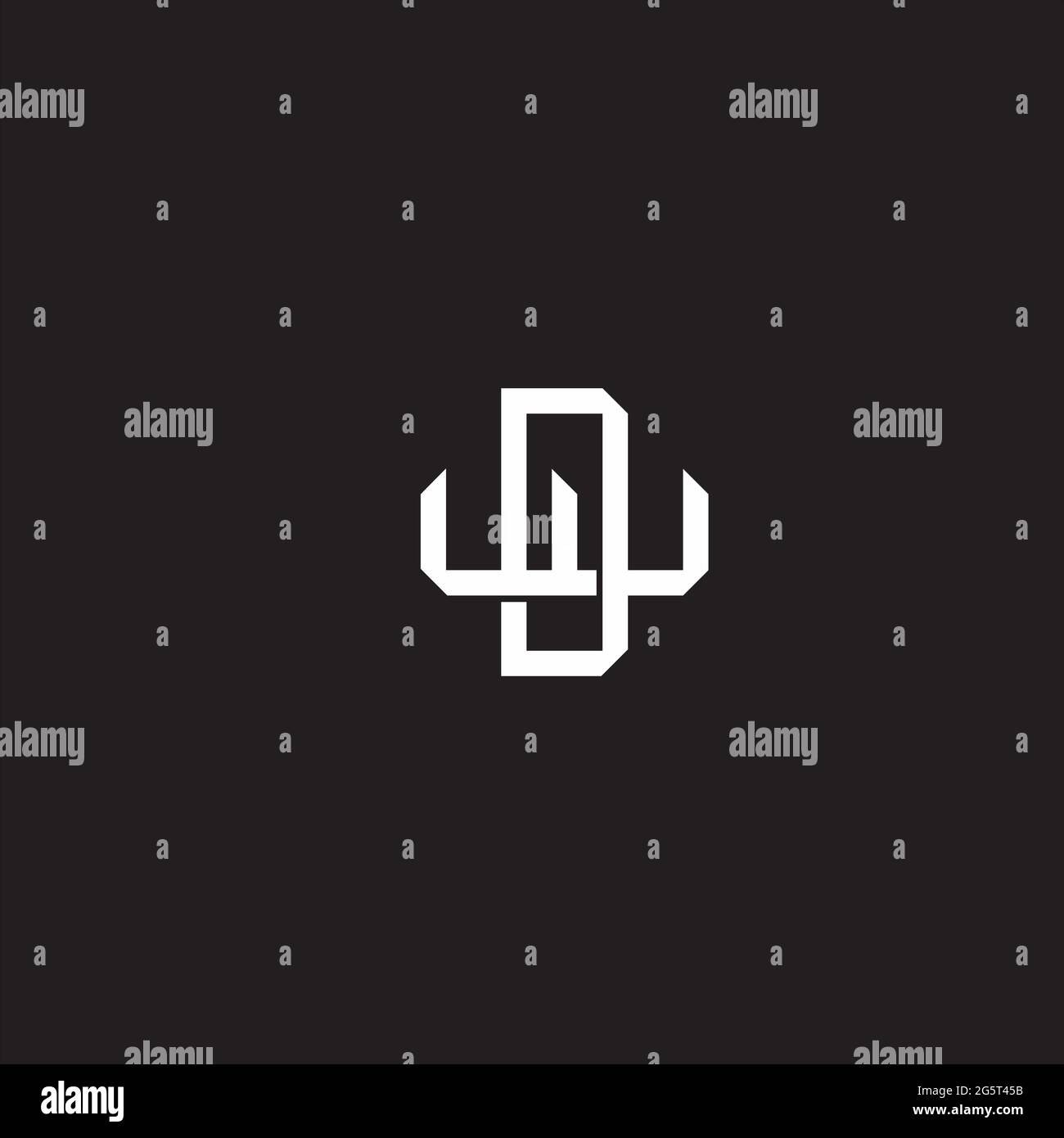 Initial letter overlapping interlock logo monogram line art style isolated on black background template Stock Vector