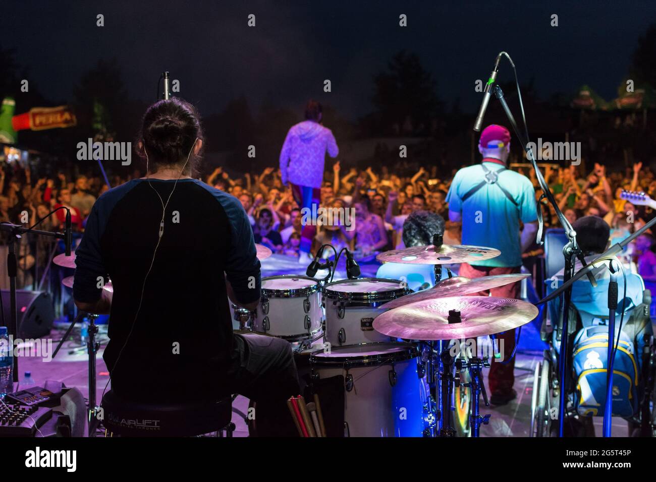 Kazimierz Dolny, Poland - July 8, 2016: November Project concert during summer music and lifestyle festival Kazimiernikejszyn Stock Photo