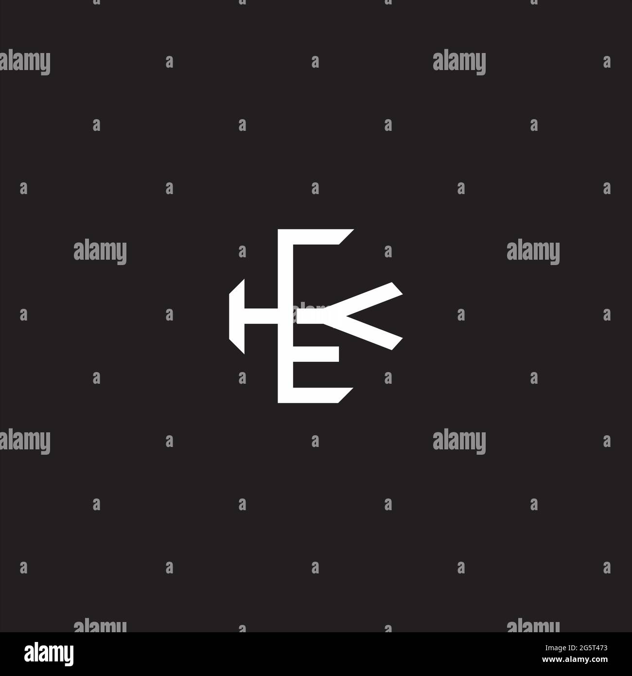 Initial letter overlapping interlock logo monogram line art style isolated on black background template Stock Vector