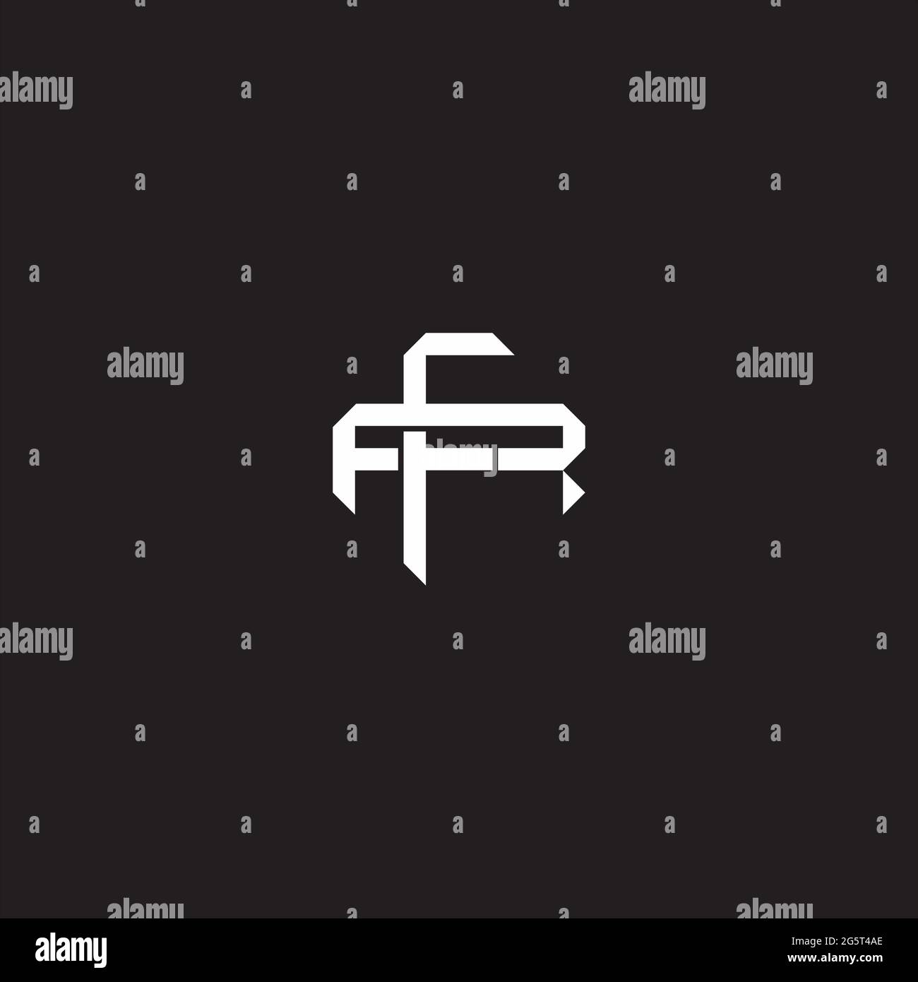 Initial letter overlapping interlock logo monogram line art style isolated on black background template Stock Vector