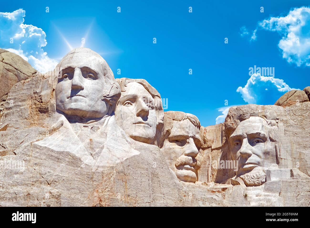 Mount Rushmore National Memorial, memorial for four presidents of the United States, USA, South Dakota, Black Hills Stock Photo