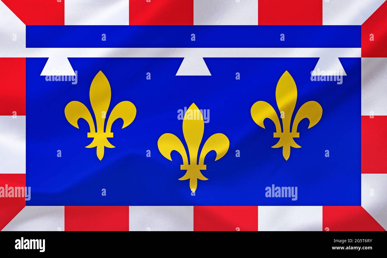 flag of Centre-Val de Loire, France, Centre-Val de Loire Stock Photo