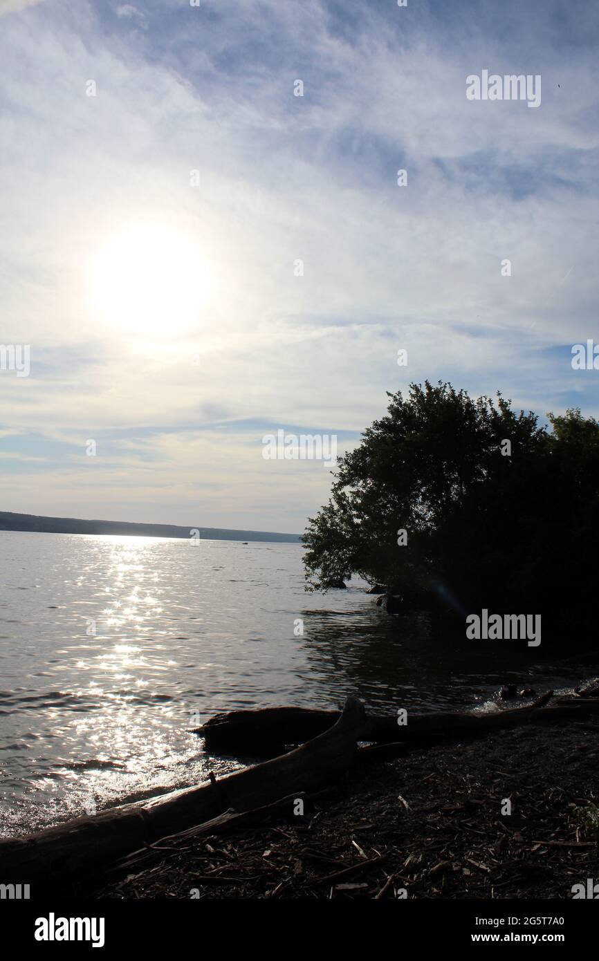 Sunset at Myers Park in Lansing NY Stock Photo Alamy