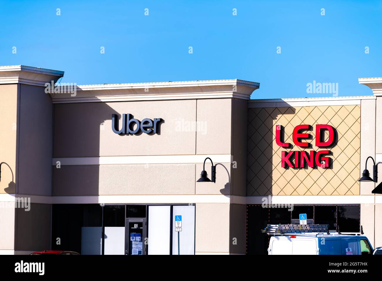 Orlando, USA January 16, 2021 Florida city town with sign and