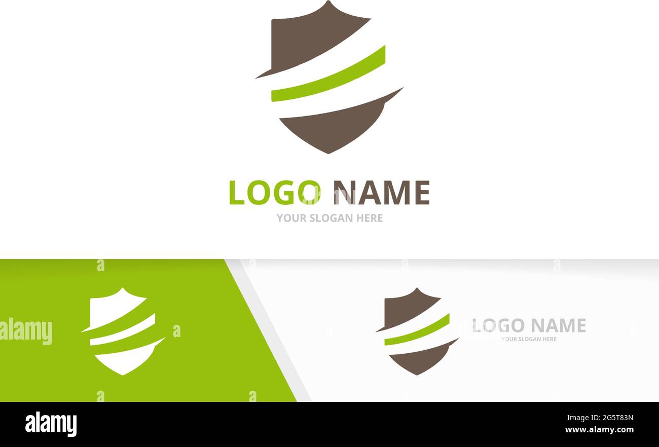 Vector shield logo combination. Security logotype design template. Stock Vector