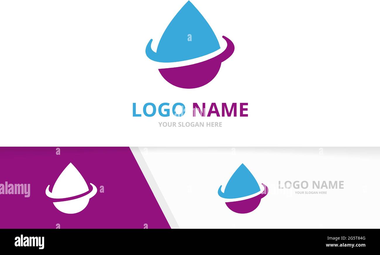 Aqua water drop logo combination. Unique waterdrop delivery logotype