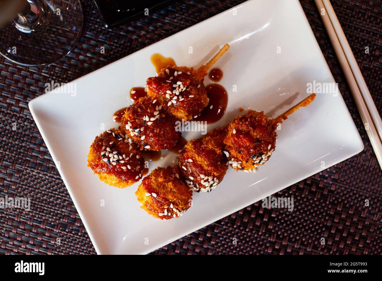 Japanese chicken meatballs Stock Photo Alamy