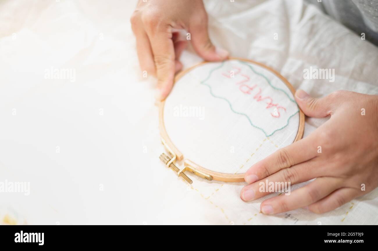 Embroidering process hi-res stock photography and images - Alamy