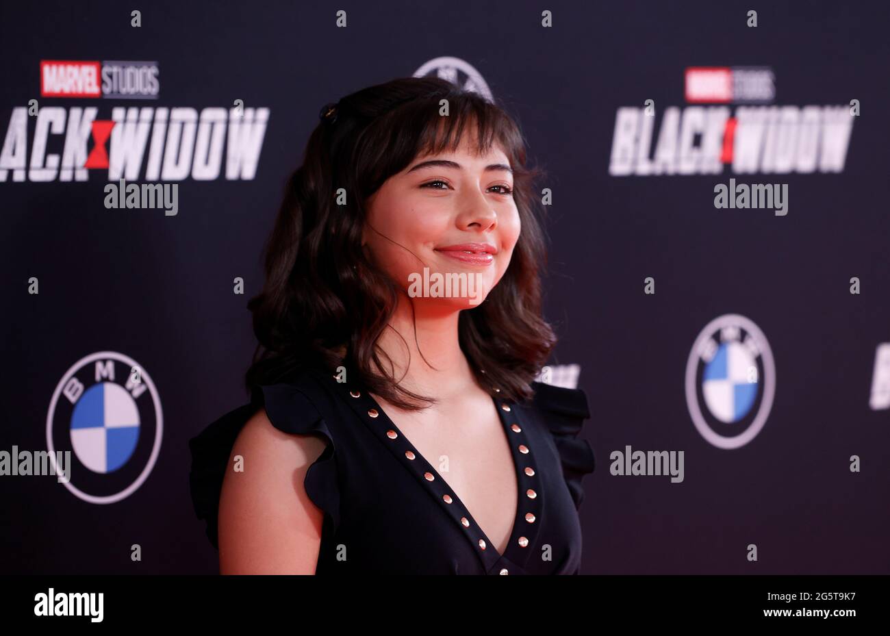 Actor Xochitl Gomez poses as she attends a fan event and special screening of the film 'Black Widow' at El Capitan theatre in Los Angeles, California, U.S., June 29, 2021. REUTERS/Mario Anzuoni Stock Photo