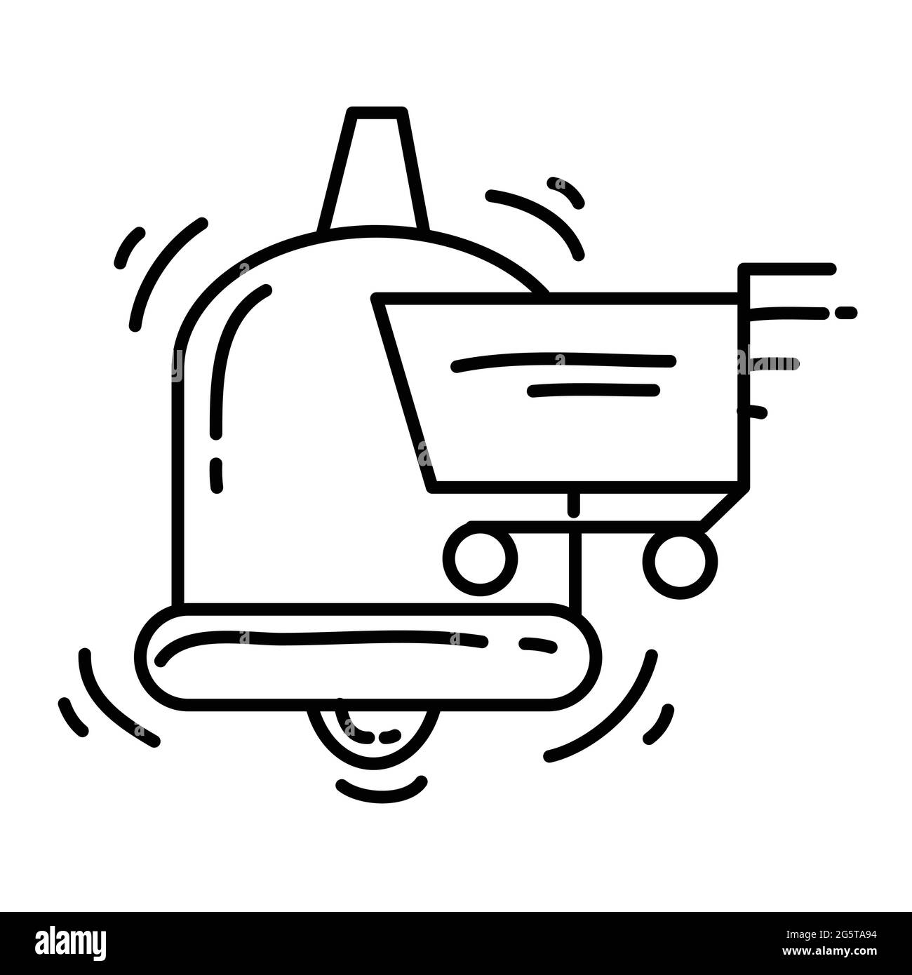 Ecommerce reminder. hand drawn icon set, outline black, doodle icon ...