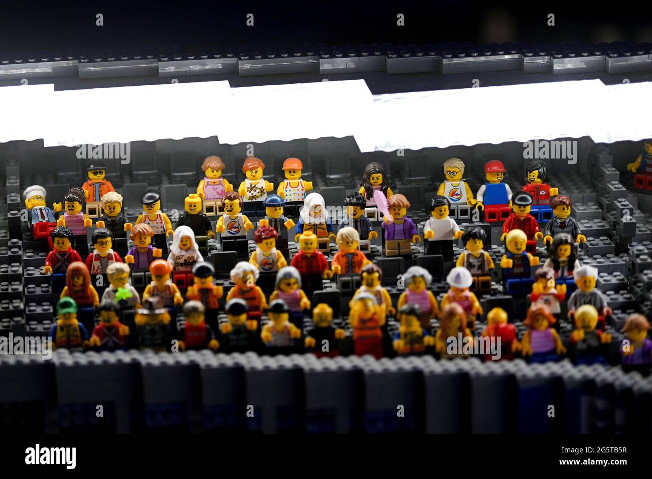 Lego built replica of sports arena on display inside Legoland at