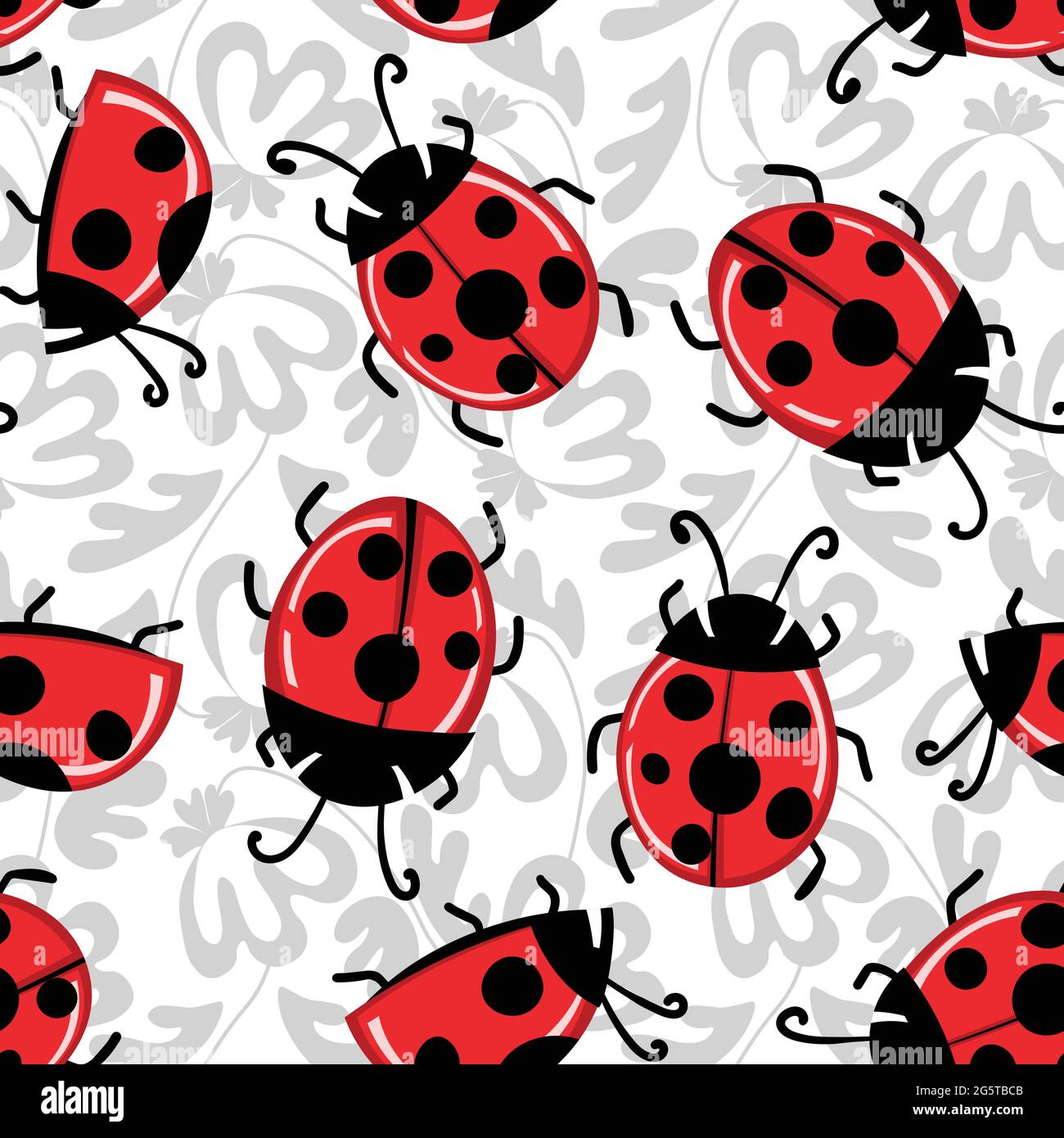 Fashion animal seamless pattern with colorful ladybird on white