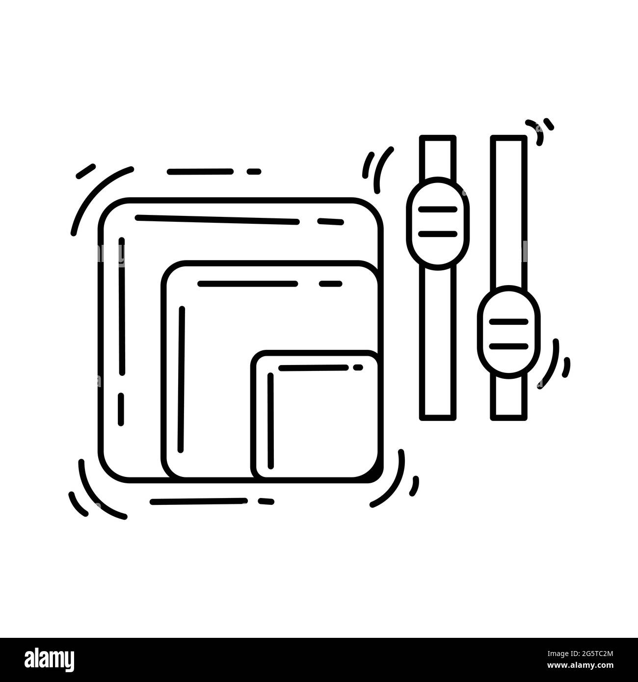 Ecommerce icon properties . hand drawn icon set, outline black, doodle ...