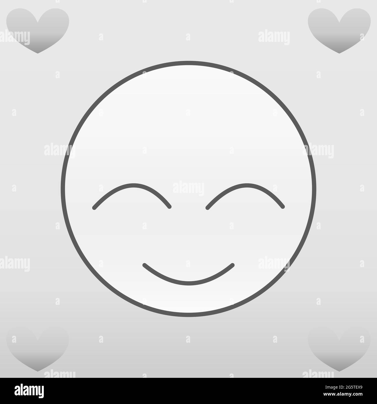 Love emotion face in grayscale with heart 01 Stock Vector