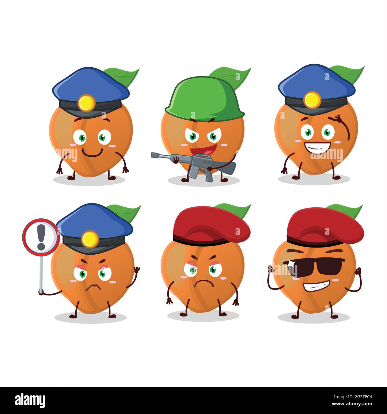 A dedicated Police officer of peach mascot design style. Vector