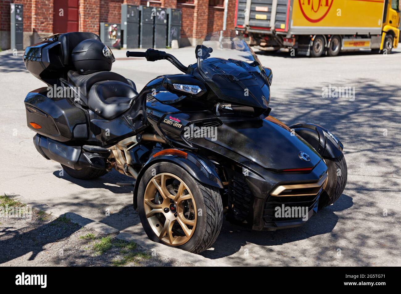 Umea, Norrland Sweden - June 5, 2021: a black tricycle Stock Photo