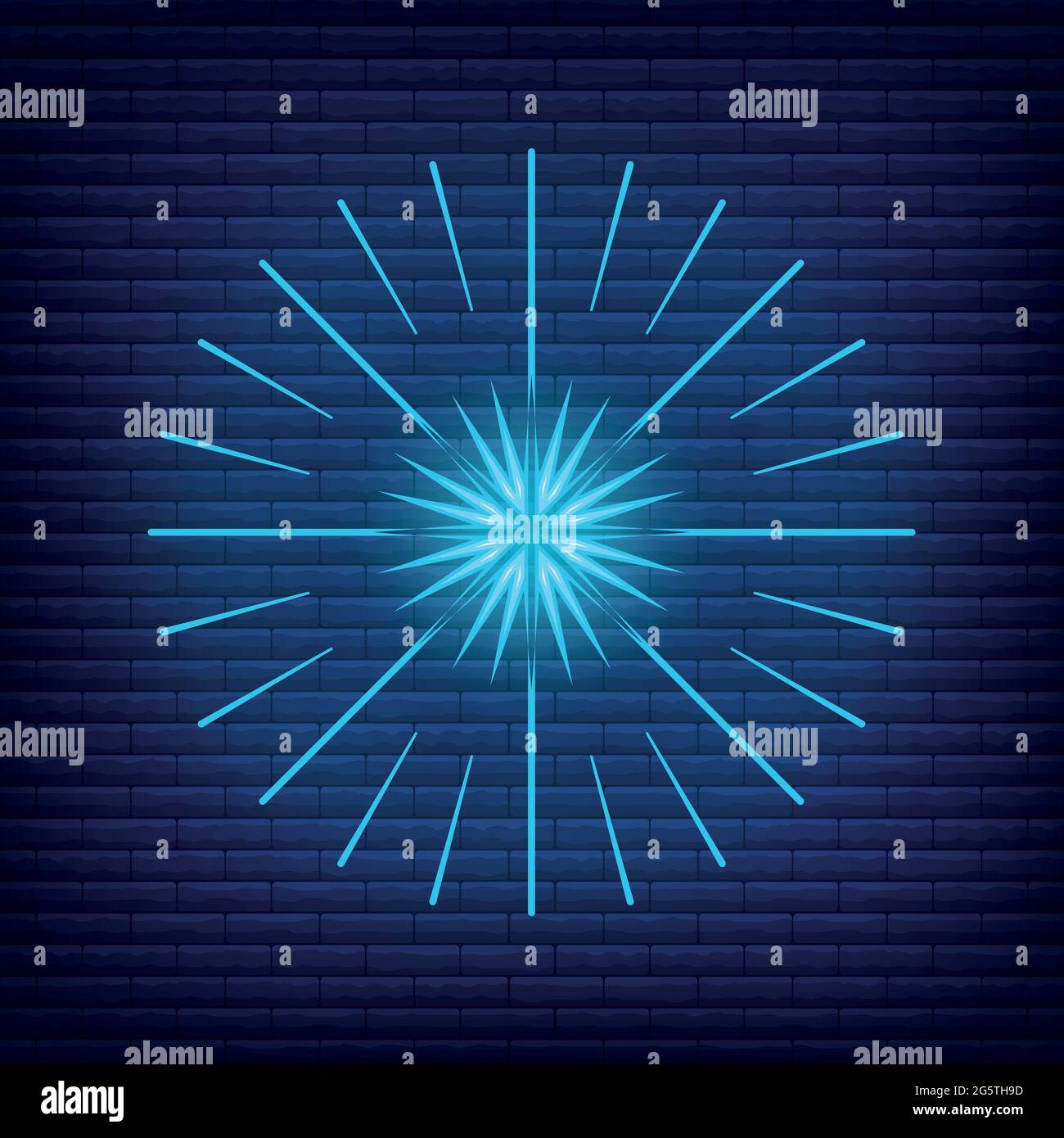 Retro design light sunburst neon style glow geometric shape, vintage ...
