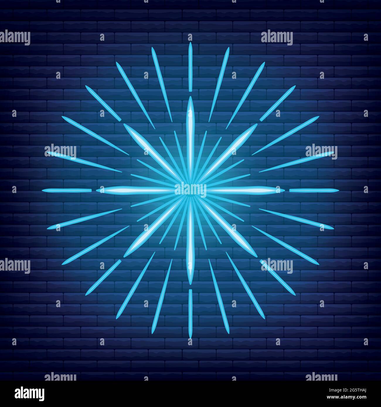 Retro design light sunburst neon style glow geometric shape, vintage ...