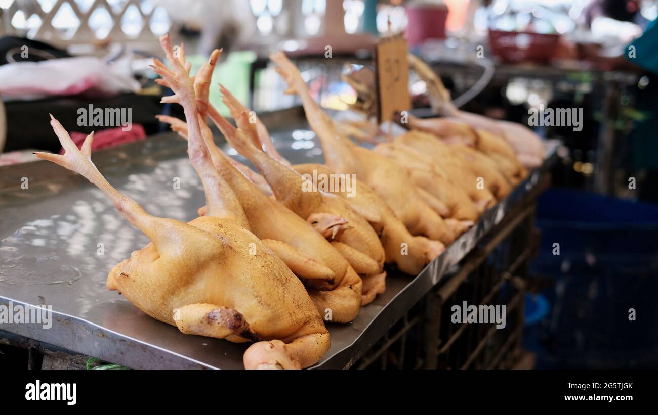 Duck Klong Toey Market Wholesale Wet Market Bangkok Thailand largest food distribution center in Southeast Asia Stock Photo