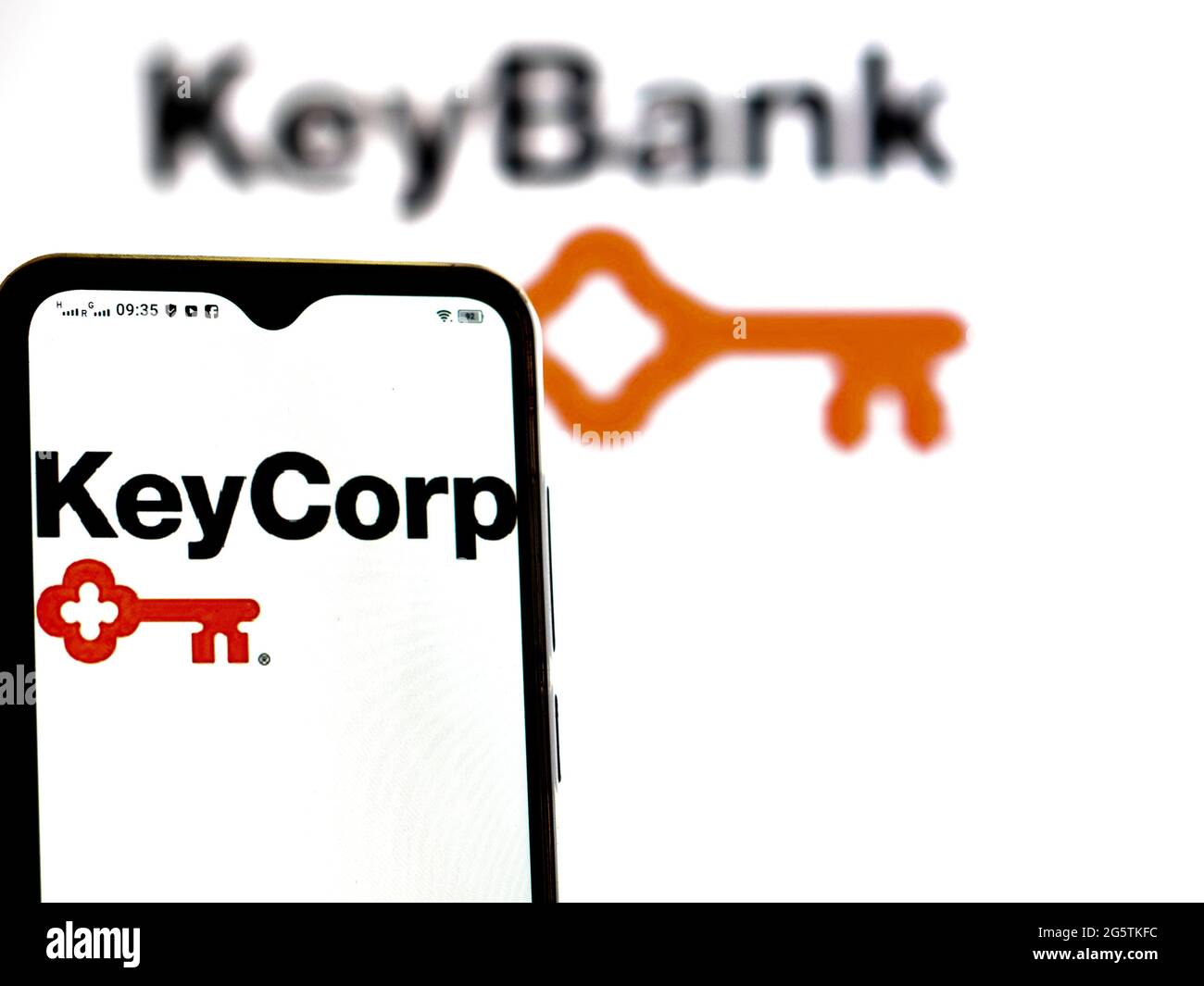 In this photo illustration, a Key Corp Limited logo seen displayed on a ...