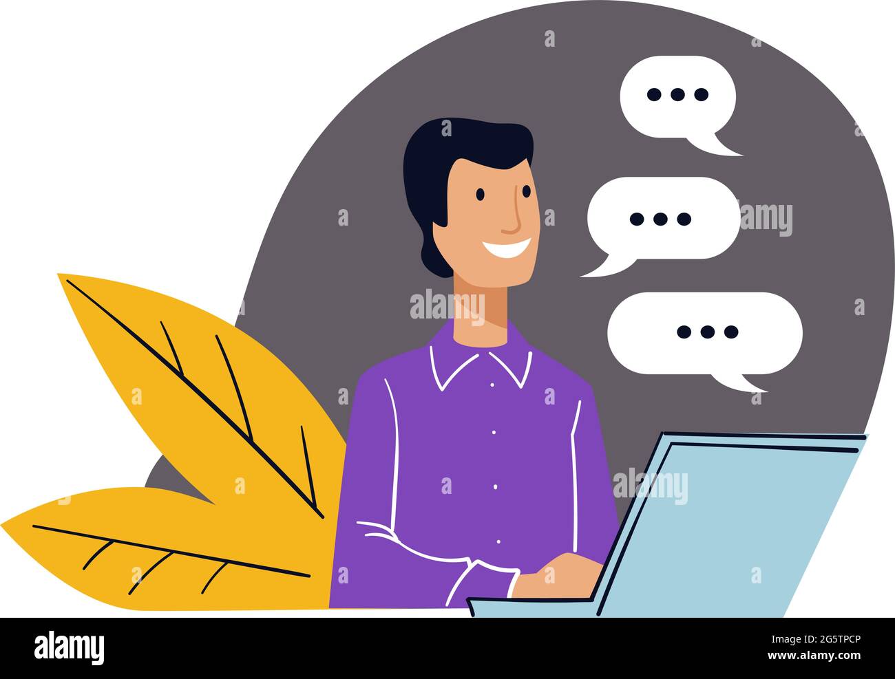 Office working communicating and chatting online Stock Vector