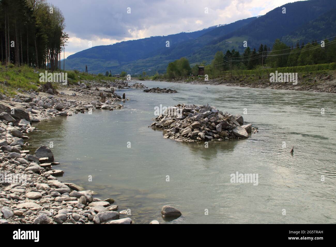 River Salzach between Kaprun and Zell am See Stock Photo