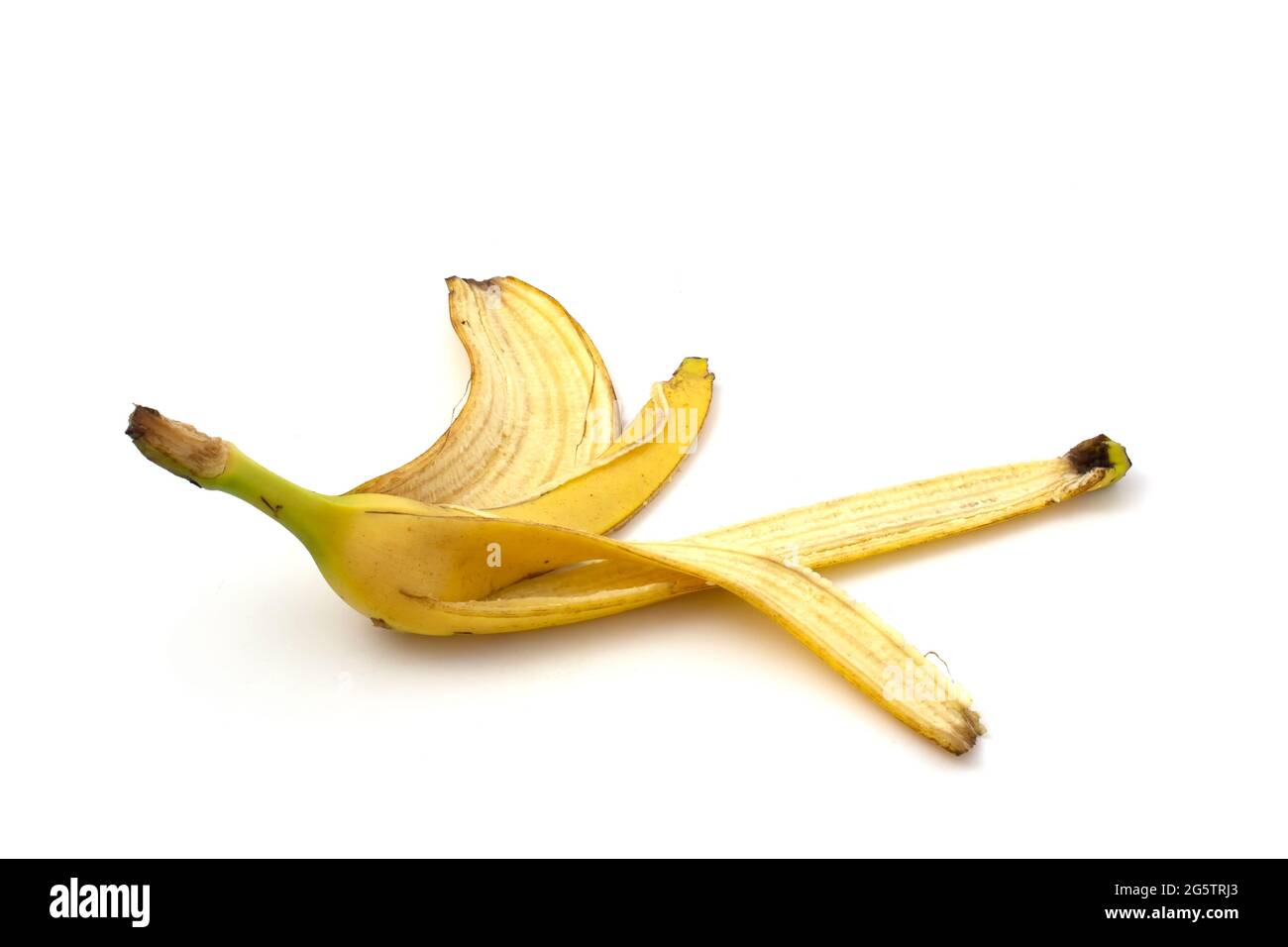 Banana peel for compost isolated on white background close up Stock ...