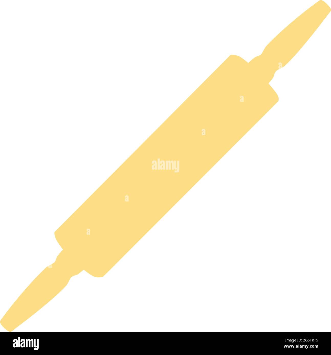 Rolling pin. Kithsen utensil. Vector illustration. Rolling pin silhouette Stock Vector