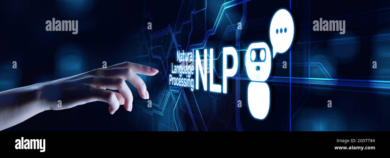 NLP Natural language processing concept. Artificial intelligence neural ...