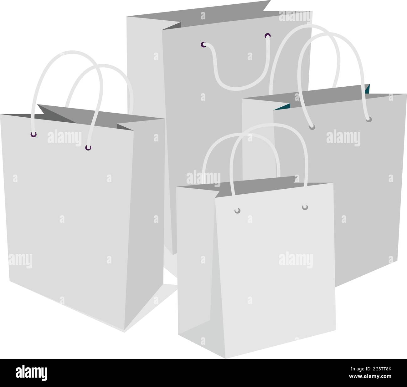 Set of Empty Shopping Bags Isolated in White. Vector Illustration Stock ...