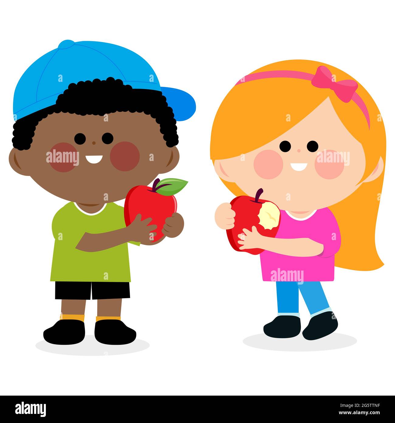 Eating An Apple Clipart