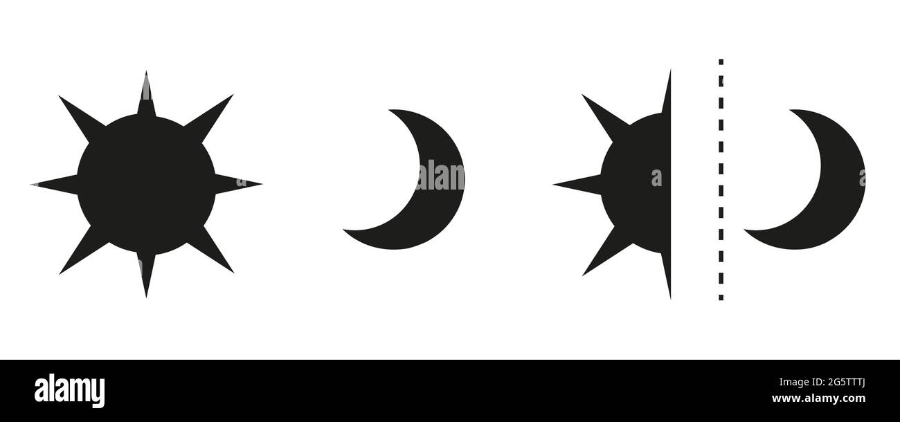 Sun and moon flat icon. Sign sun and moon. Vector logo for web design
