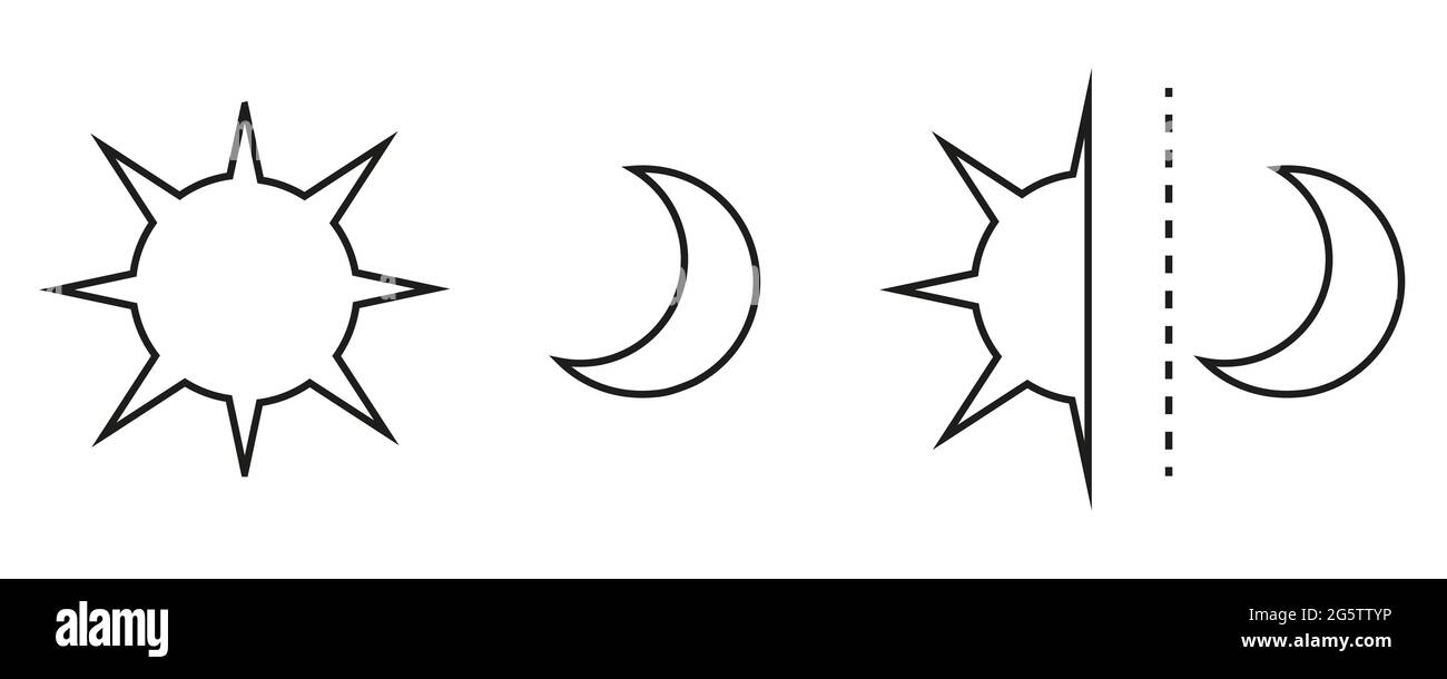 Sun and moon flat icon. Sign sun and moon. Vector logo for web design