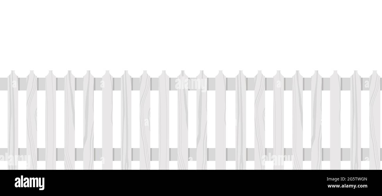 White wooden fence isolated on white background Stock Vector Image