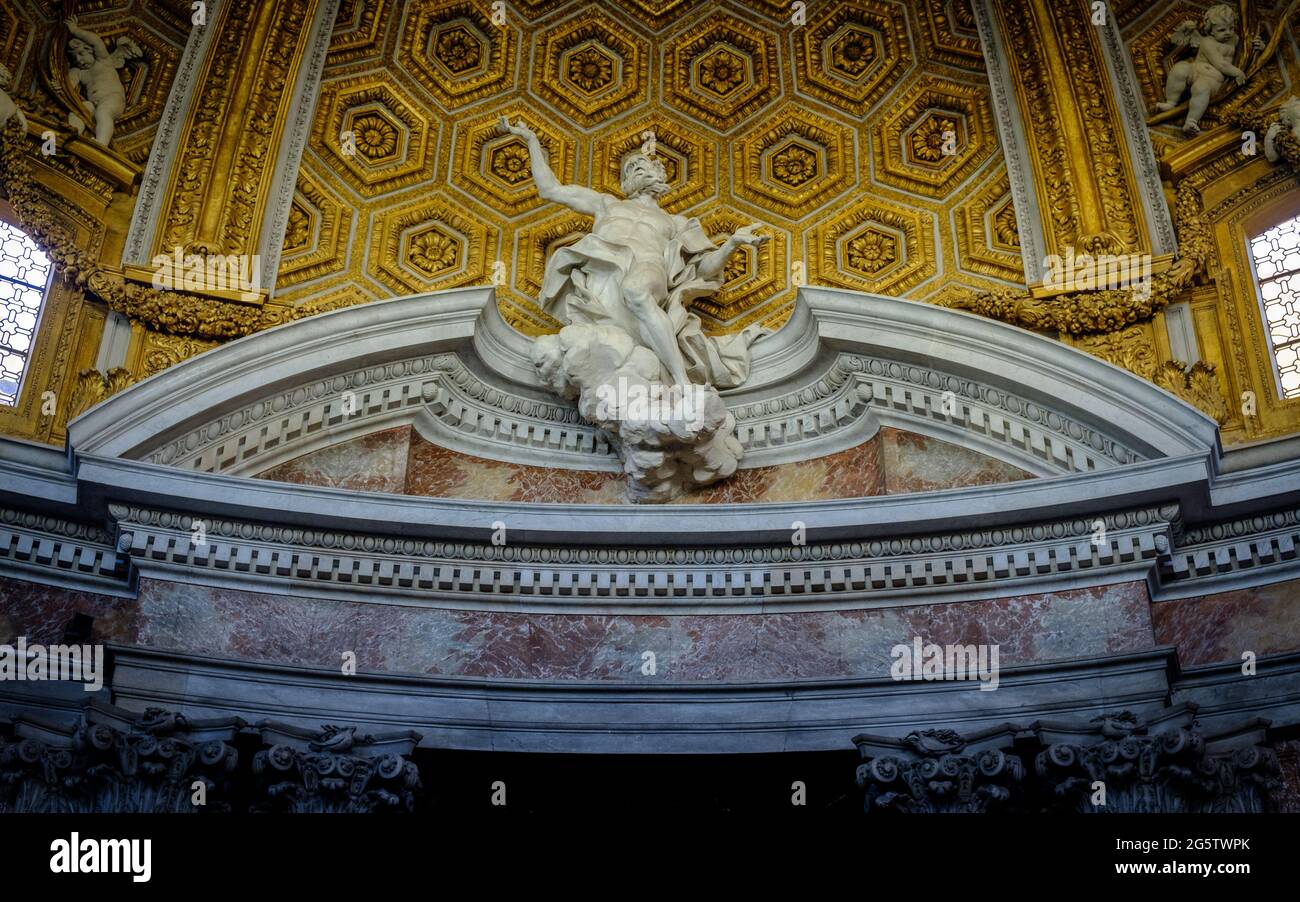 The interior of catholic church of Sant'Andrea al Quirinale, designed