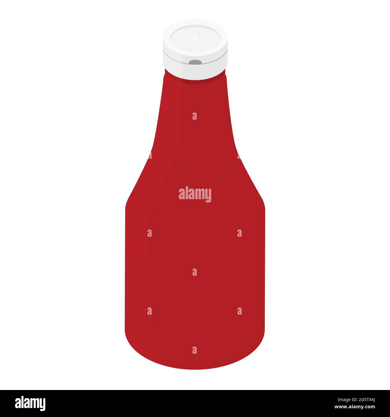 Tomato ketchup bottle isolated on white background. Isometric view. Vector Stock Vector