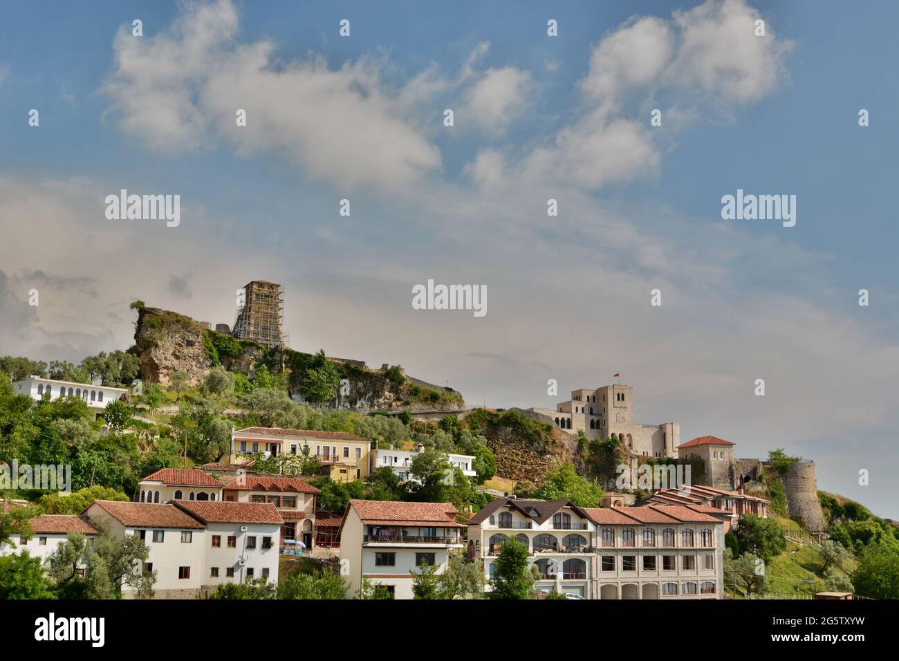 View of Kruje castle. Albania Stock Photo