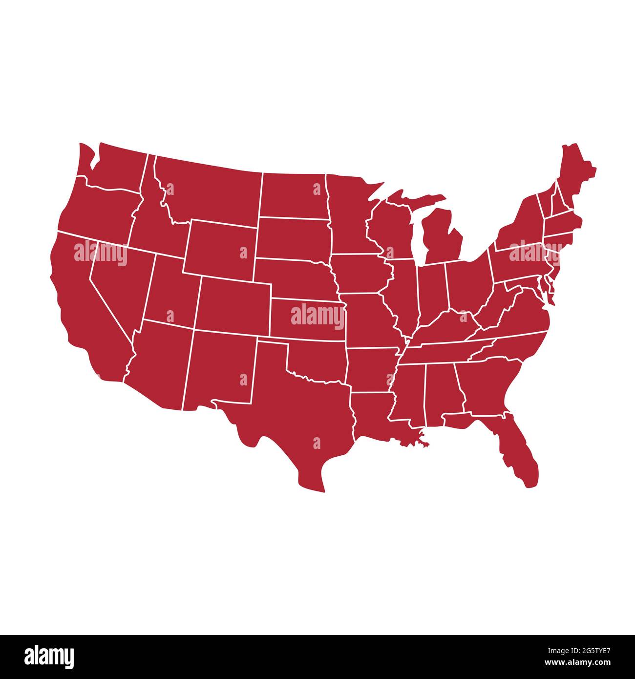 Vector illustration USA map. States and territories of United States of