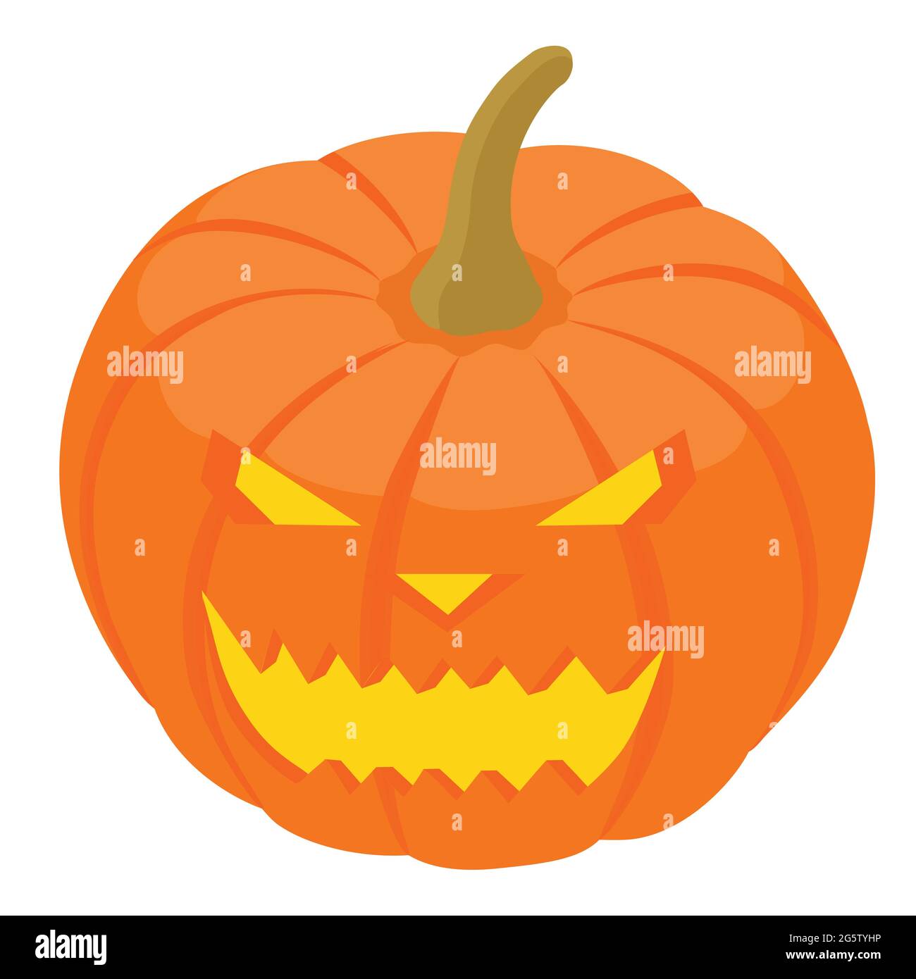 Pumpkin on white background. Orange pumpkin with smile for your design ...