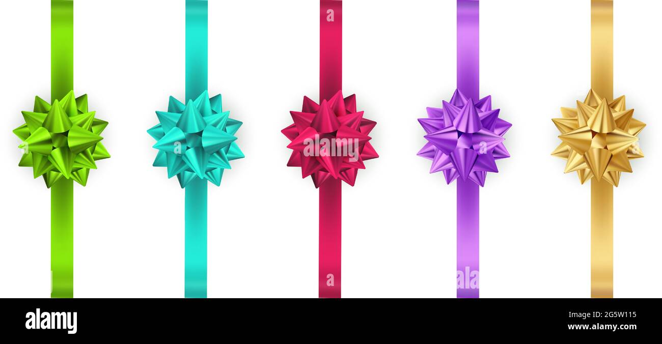 Shiny color satin ribbon on white background Stock Vector Image & Art ...